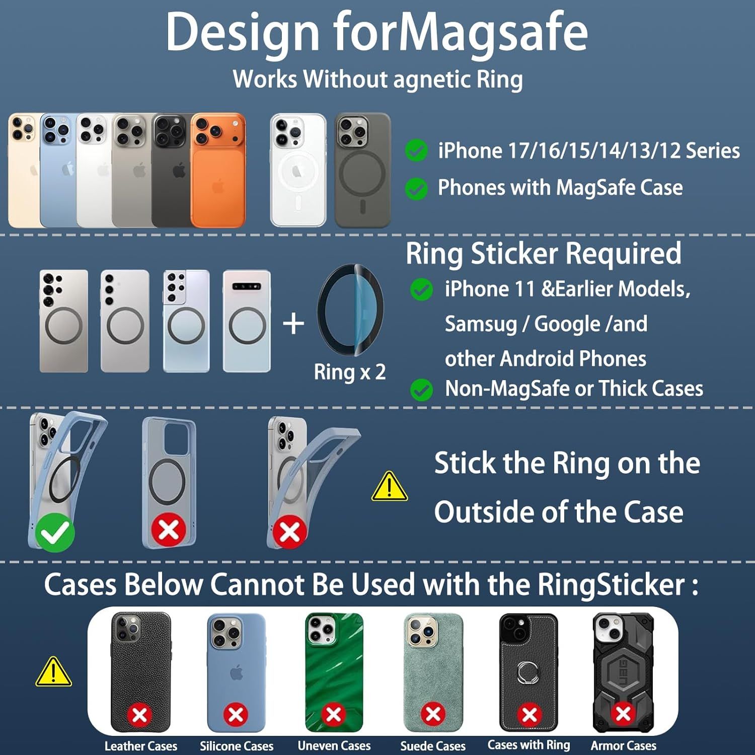 Car Phone Holder for Magsafe, 360° Adjustable Foldable Car Mount [108LBS Strongest Suction & 2800gf Magnetic] Portable for Car/Gym/Mirror Mount/Daily Stand for iPhone and All Smartphones, Black - Image 6