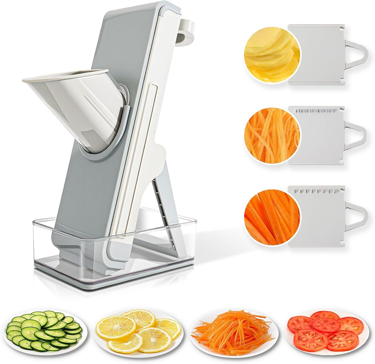 Safe Mandoline Slicer for Kitchen, 4-In-1 Chopper Vegetable Cutter, Mandolin Julienne Slicers for Fruits and Vegetables, Potato Cutter for Fries, Kitchen Gadgets and House Essentials - Image 1