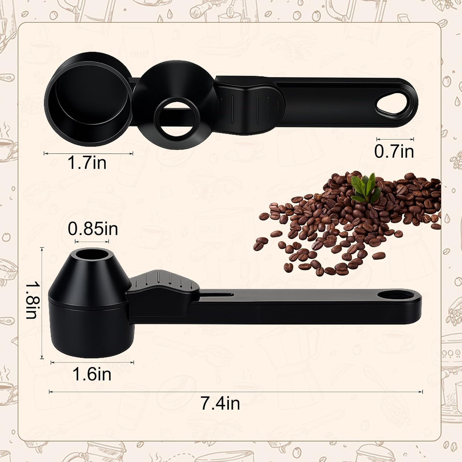 Coffee Scoop & Funnel for Reusable K Cup Refillable Coffee Pods, 2 Tablespoon Slide Coffee Measuring Funnel Scooper,1PCS - Image 2