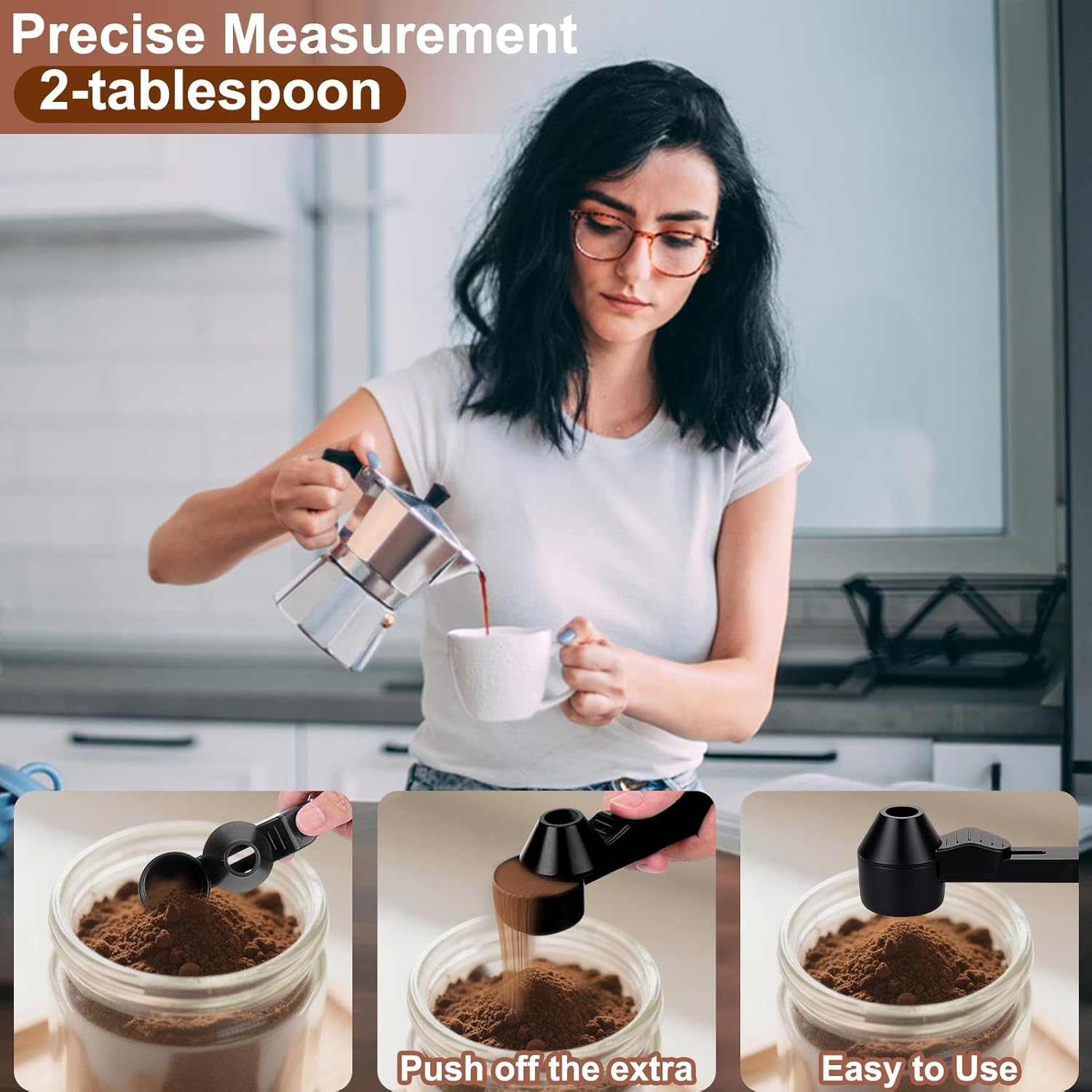 Coffee Scoop & Funnel for Reusable K Cup Refillable Coffee Pods, 2 Tablespoon Slide Coffee Measuring Funnel Scooper,1PCS - Image 4