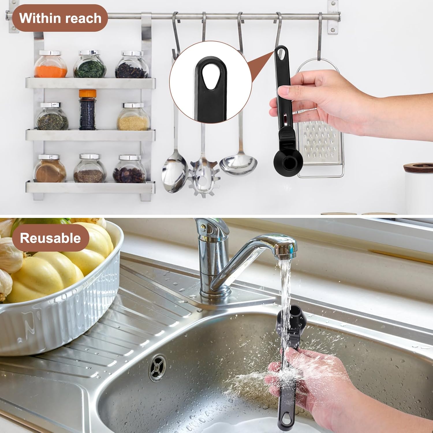 Coffee Scoop & Funnel for Reusable K Cup Refillable Coffee Pods, 2 Tablespoon Slide Coffee Measuring Funnel Scooper,1PCS - Image 6