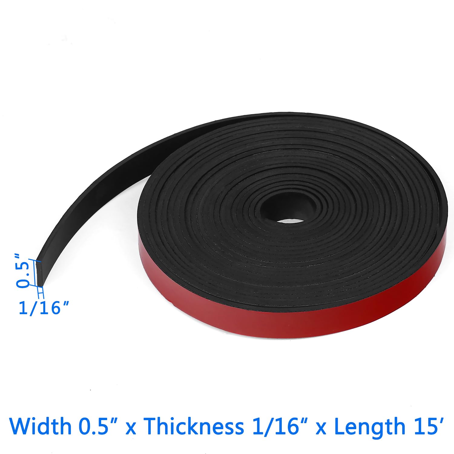 Adhesive Solid Rubber Strips, 1/2