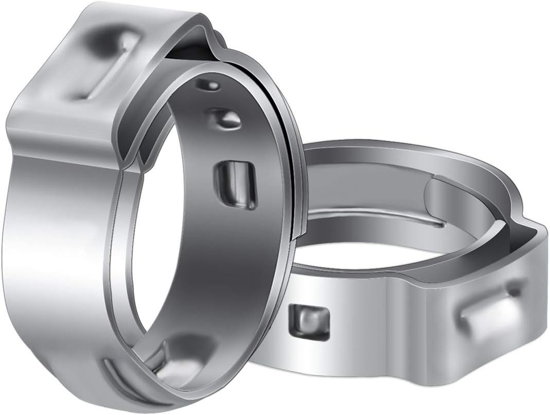 50 Pack 1/2 Inch PEX Cinch Clamps, Stainless Steel Rings Pinch Clamps for PEX Tubing Pipe Fitting Connections (1/2 Inch) - Image 1