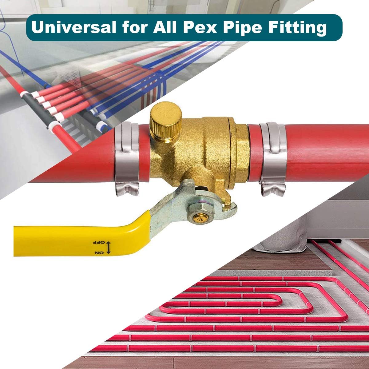 50 Pack 1/2 Inch PEX Cinch Clamps, Stainless Steel Rings Pinch Clamps for PEX Tubing Pipe Fitting Connections (1/2 Inch) - Image 5