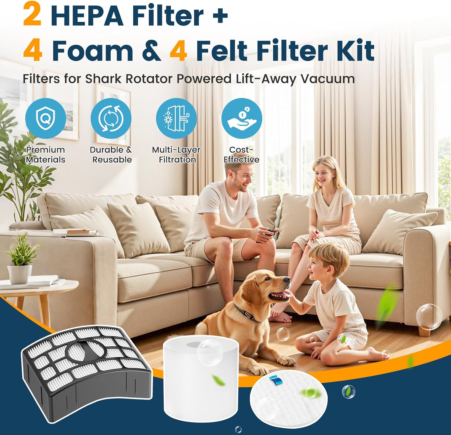 NV752, AZ1002 Filters for Shark Rotator Powered Lift-Away Vacuum NV650, NV650W, NV651, NV652, NV750W, NV751, NV752 NV831, NV835, AX950, AX951, AX952, ZU632, AZ1000W, AZ1002, AZ1002BRN, XFF650 & XHF650 - Image 6
