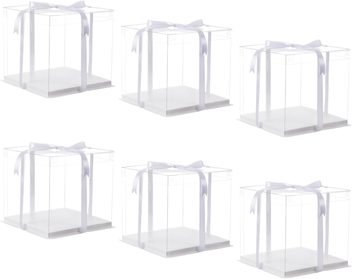 10 inch Clear cake Box, Large Transparent cake Box,tall cake boxes with Ribbon,10x10x9inch - Suitable for packing 8
