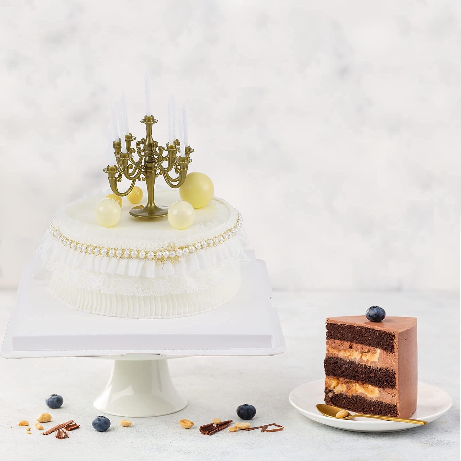 10 inch Clear cake Box, Large Transparent cake Box,tall cake boxes with Ribbon,10x10x9inch - Suitable for packing 8