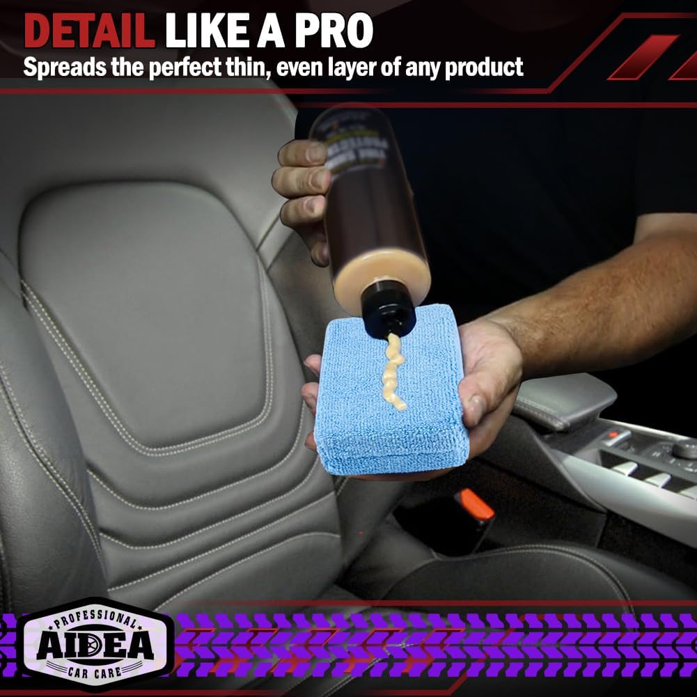 Microfiber Applicator Pad-8Pack, Car Wash Sponge, Premium Microfiber Sponge and Cleaning Pads, Perfect for Effortless Wax, Sealant, and Conditioner Application, Car Deng Supplies, Blue - Image 5