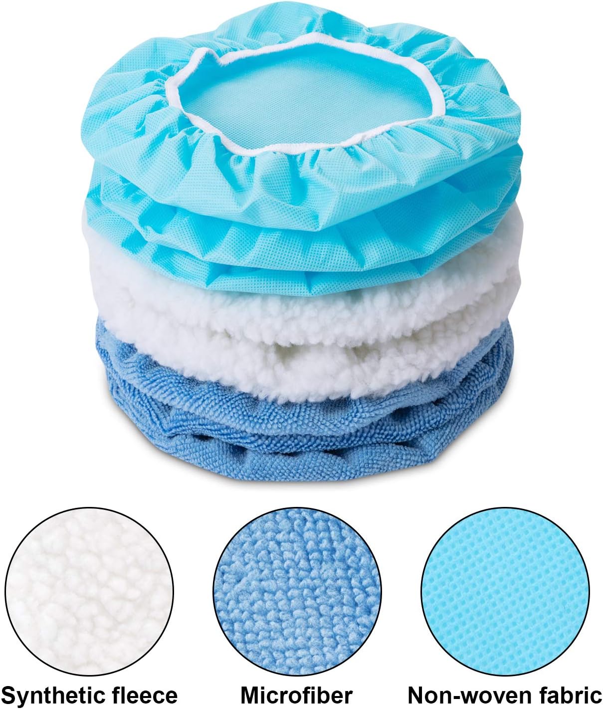 20 Pieces Car Orbital Buffer Polisher Pad Bonnet Microfiber Max Bonnet Polishing Buffing Pad Cover(5-6 Inches) - Image 2