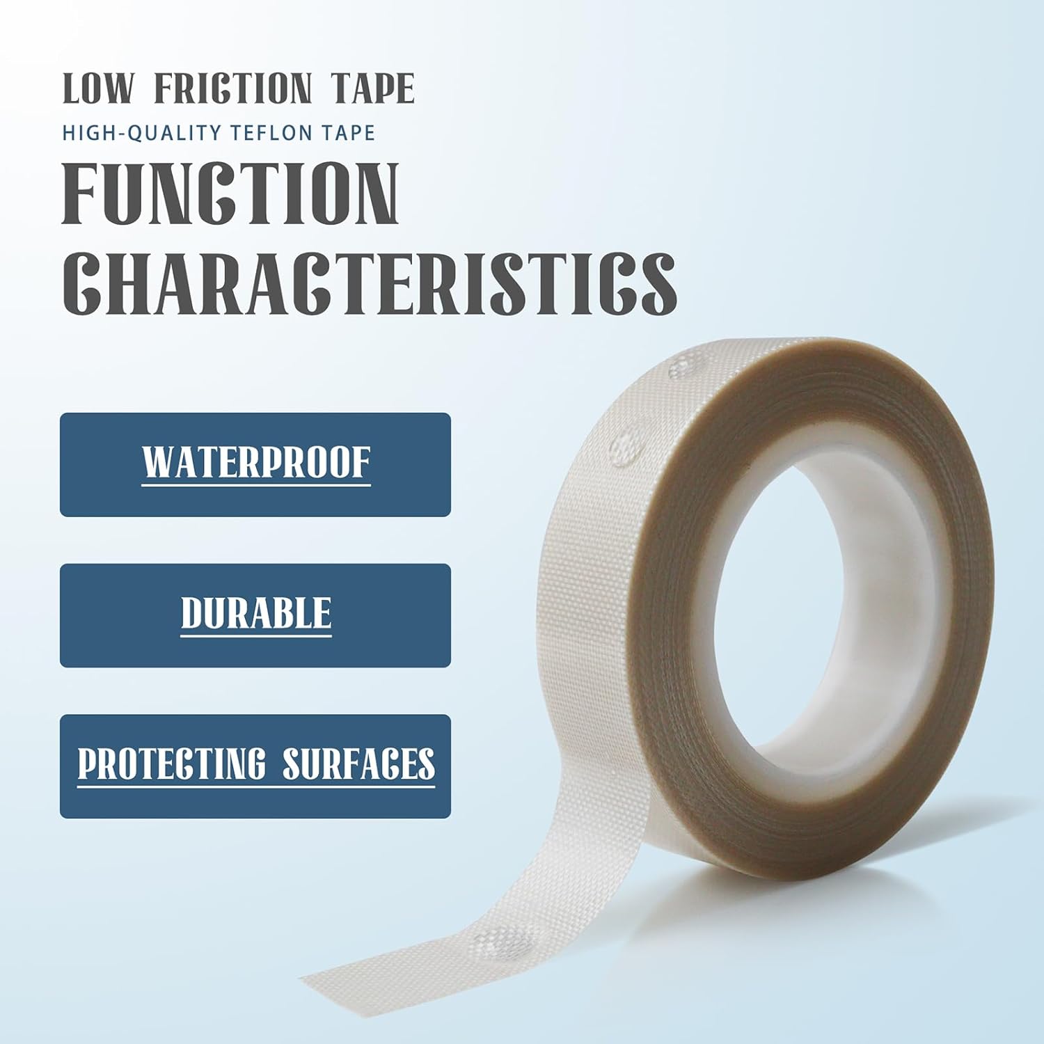 2 Rolls 1/2 Inch x 33 Feet Low Friction Drawer Slide Tape - Squeak Resistant, Abrasion Resistant Surface Protection Tape for Wood, Cabinet, Curtain, Furniture, White - Image 3