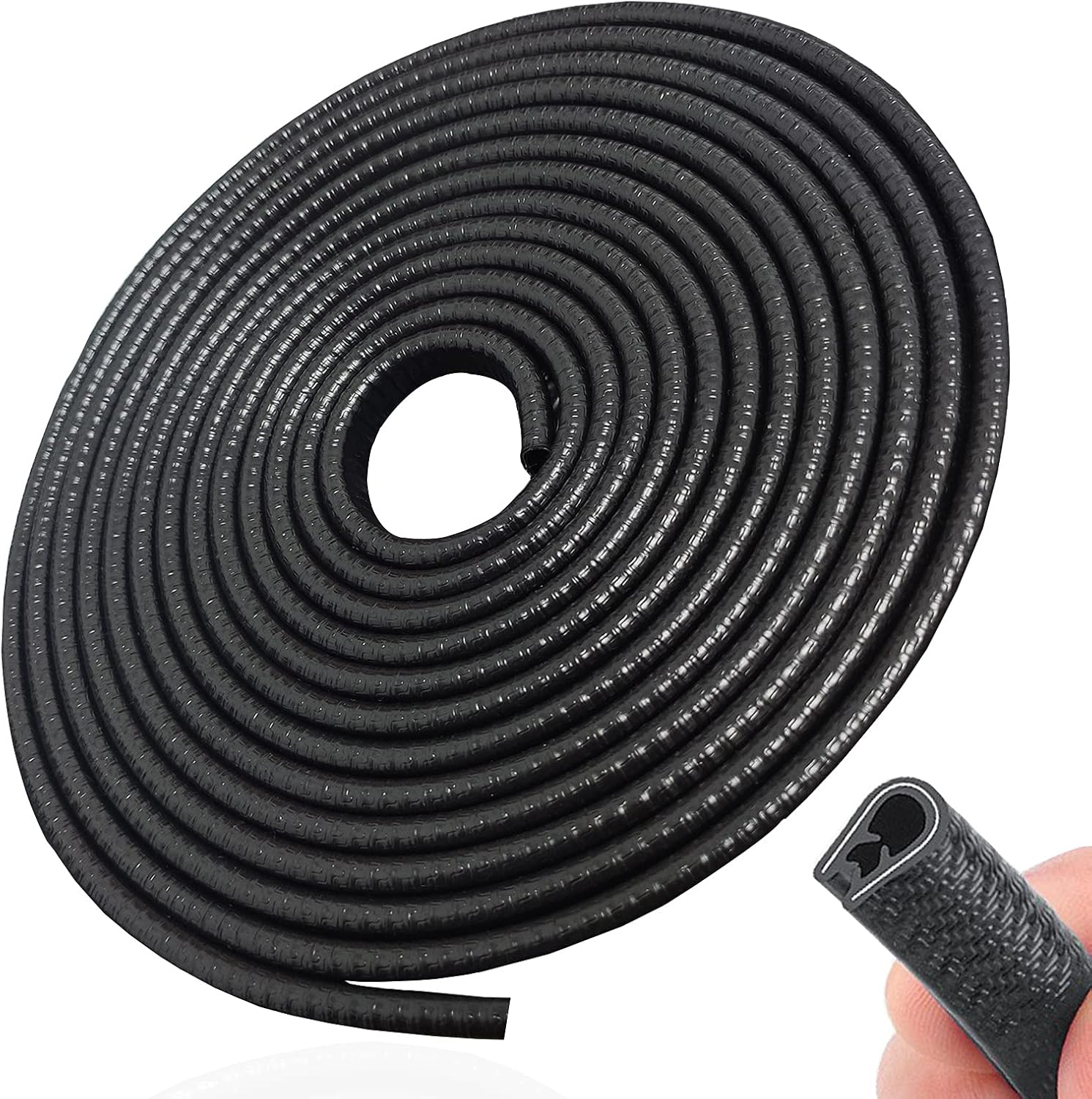32Ft(10M) Door Edge Guard Black Car Guards Protector for Cars Rubber Auto Trim U Shape Build in Metal Sheet No Need Adhesive Easy to Cut Most - Image 1
