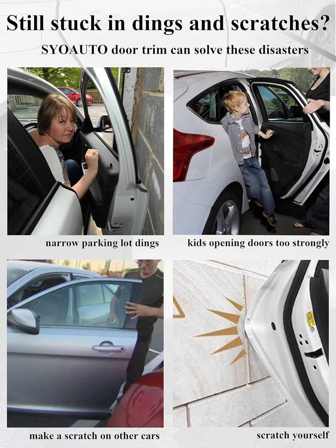 32Ft(10M) Door Edge Guard Black Car Guards Protector for Cars Rubber Auto Trim U Shape Build in Metal Sheet No Need Adhesive Easy to Cut Most - Image 2