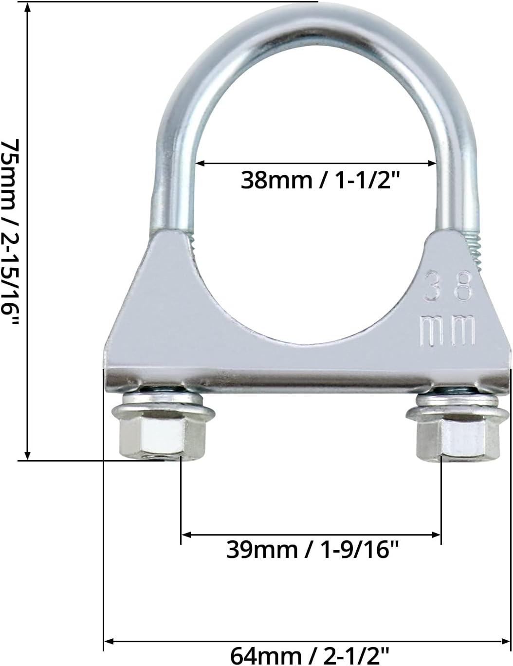 U-Bolt Muffler Tip Exhaust Hook, 1-1/2