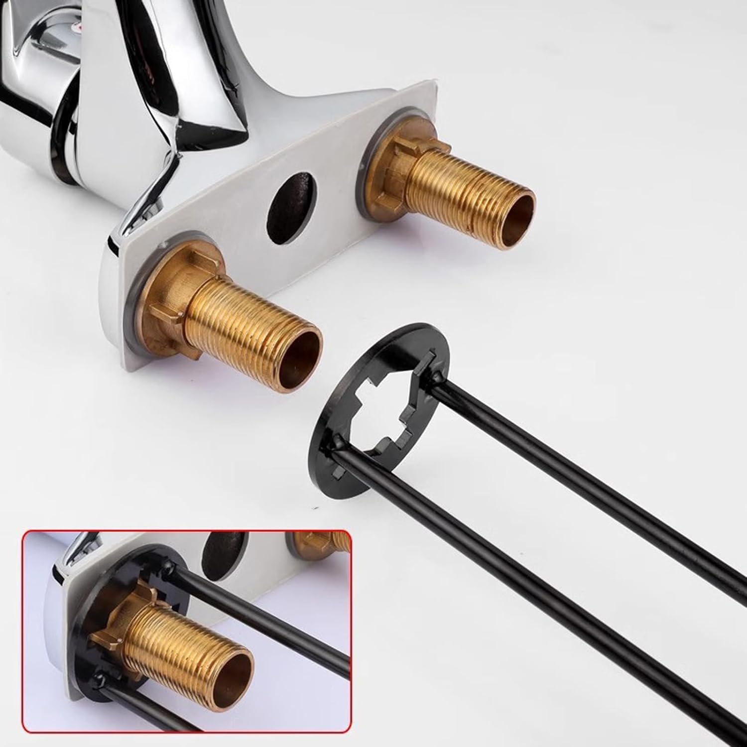 2 Pcs Four-jaw Hex Wrench, Basin Wrench Set,Tight Spaces Maintenance Installation Removal Faucet Tools, for Kitchen Bathroom Screws & Threads, Incompatible for Moen, , MasterFlow, Non-generic - Image 5