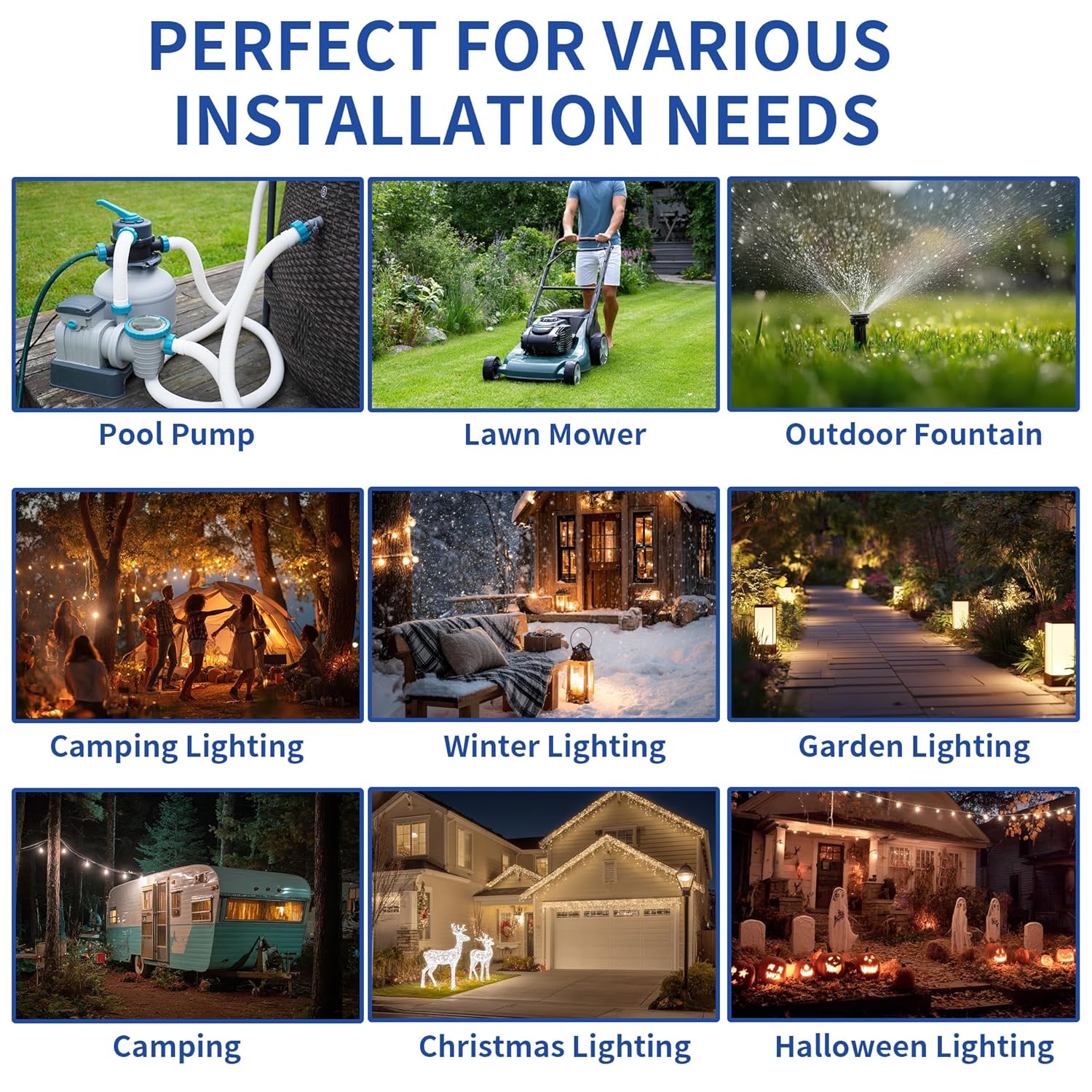 Outdoor Extension Cord Safety Cover with Waterproof Seal IP54 Water-Resistant, Weatherproof Electrical Connection Box with 2 Latches, Plug, Socket, Holiday Decoration Light, Black - Image 7