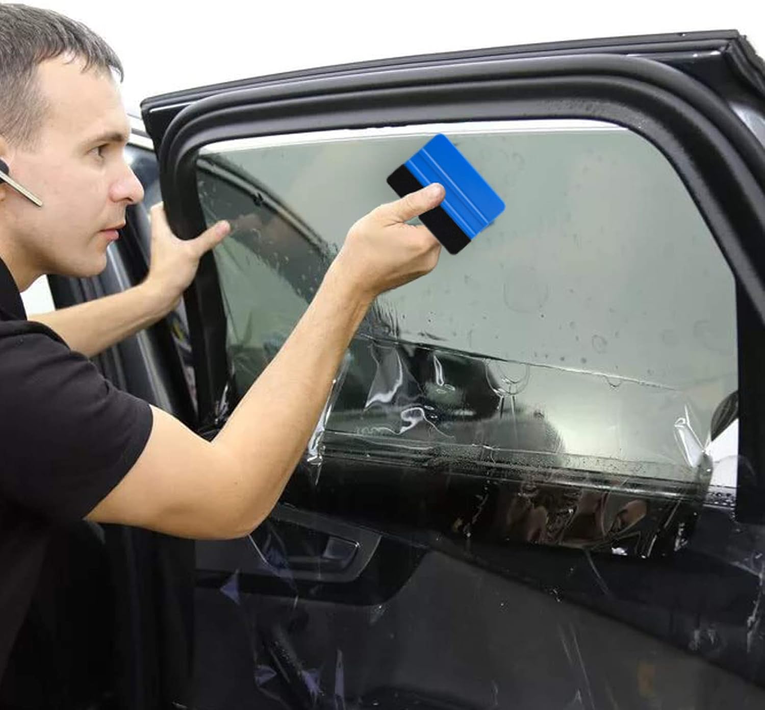 Durable Black Felt Edge Vinyl Squeegee Tool 4-Inch, Car Vinyl Film Wrapping Decal Window Tint Work, Professional Scratch Free Squeegee (Pack of 3) - Image 7