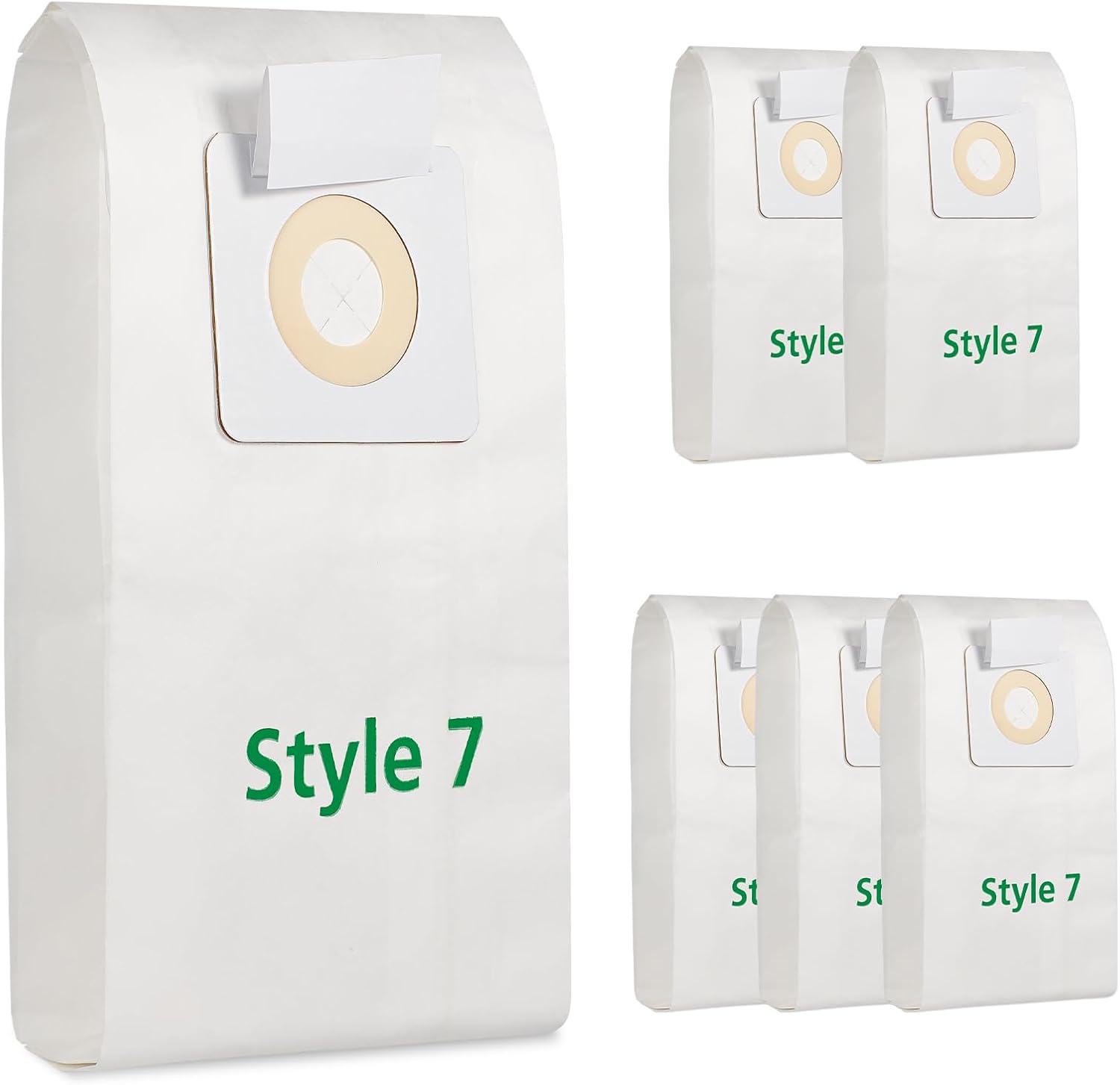 6 Pack Style 7 Vacuum Bags Compatible with Bissell Upright Vacuums: PowerForce 1739 3522 3525 71Y7, PowerGlide 3545, Plus 3350 3550 3553, Lift-Off 3554, Powertrak 6592 Series Vacuum, Part#32120 - Image 1