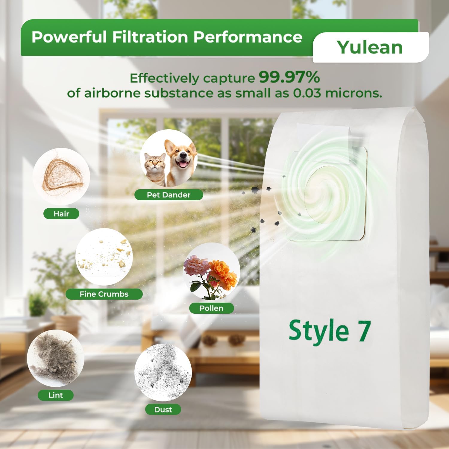 6 Pack Style 7 Vacuum Bags Compatible with Bissell Upright Vacuums: PowerForce 1739 3522 3525 71Y7, PowerGlide 3545, Plus 3350 3550 3553, Lift-Off 3554, Powertrak 6592 Series Vacuum, Part#32120 - Image 5