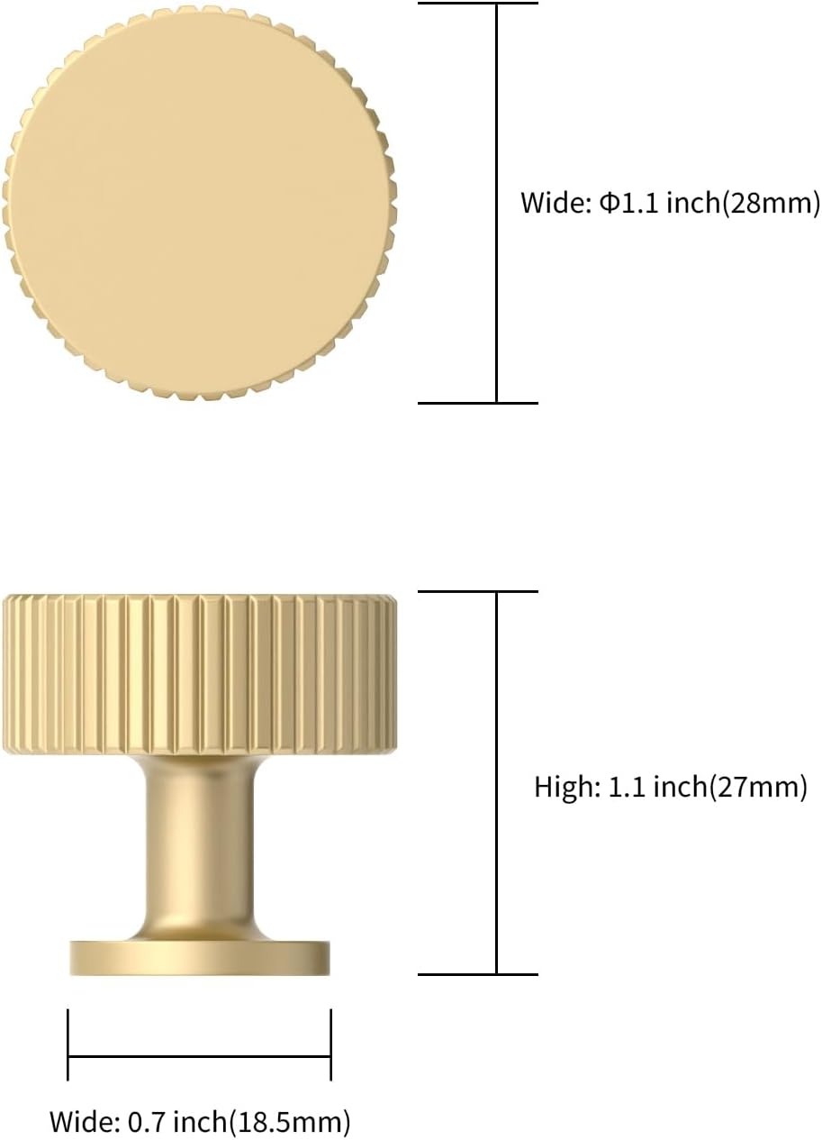 10 Pack Brushed Gold Kitchen Cabinet Knobs Drawer Cabinet Hardware Zinc Knobs for Dresser Drawers - Image 2