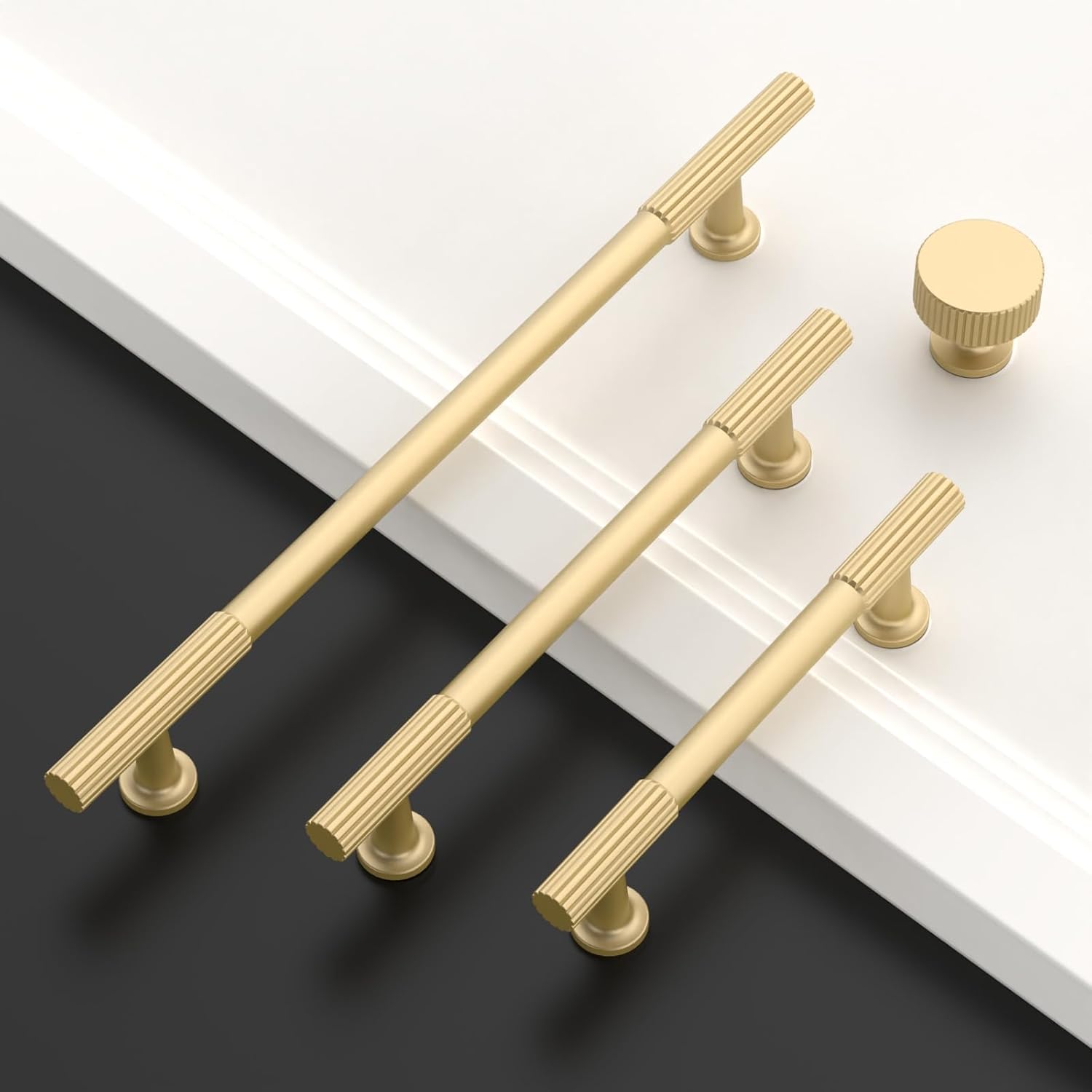 10 Pack Brushed Gold Kitchen Cabinet Knobs Drawer Cabinet Hardware Zinc Knobs for Dresser Drawers - Image 5