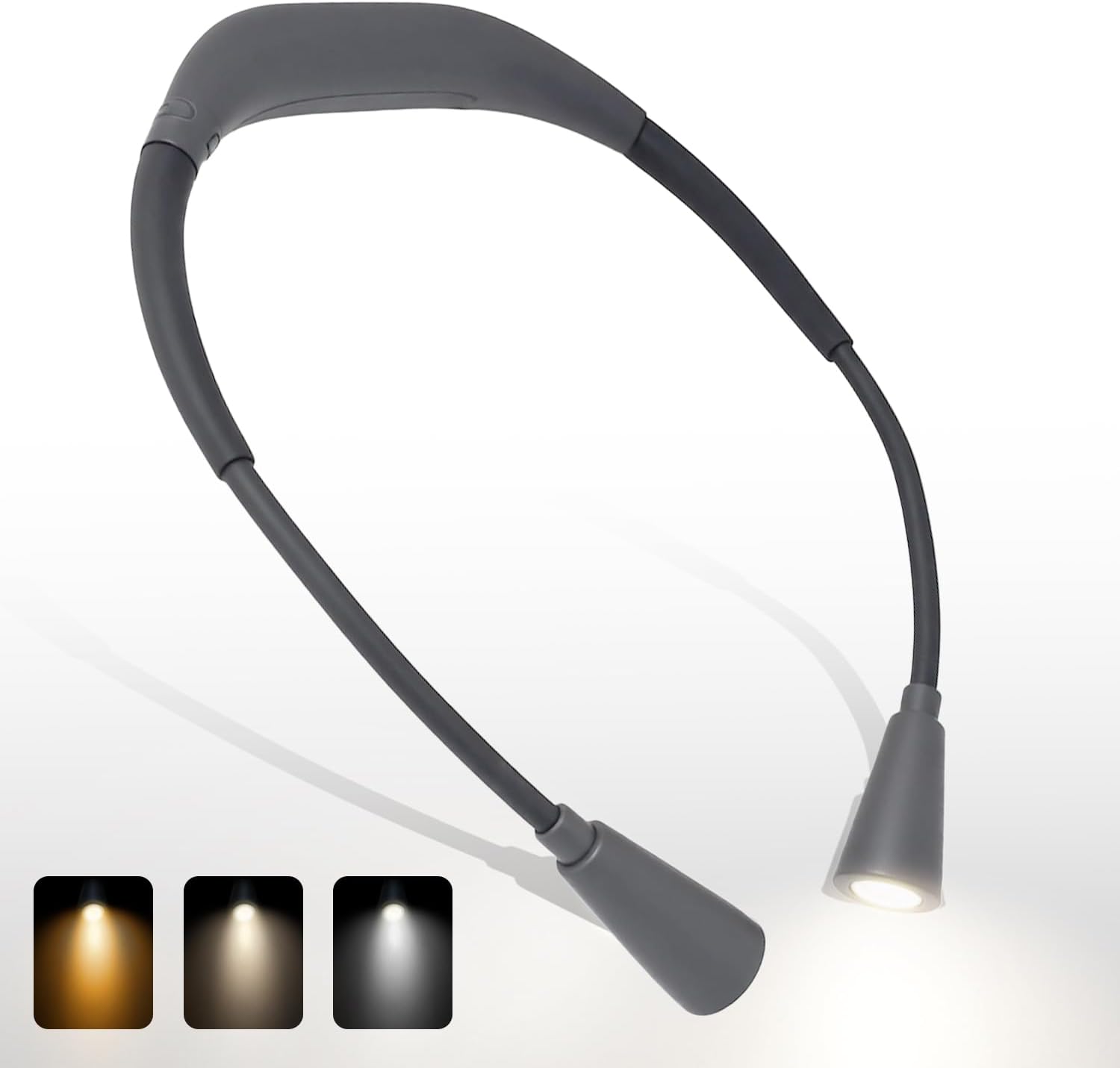 LED Rechargeable Neck Reading Light， Suitable for Reading Books with 3 Color Temperatures, 90 Hour Long-Lasting Recharging Lamp, Ergonomic, Suitable for Reading, Weaving, and Repairing - Image 1