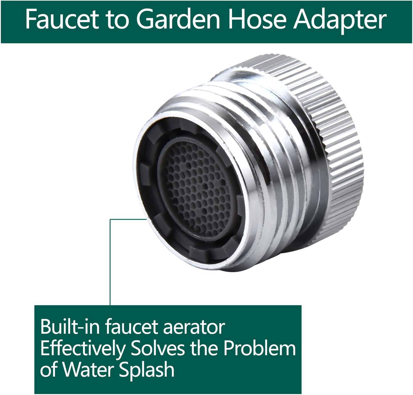 Faucet Adapter with Aerator, Sink Faucet to Garden Hose Adapter, Faucet Adapter to Garden Hose for Kitchen and Bathroom, hose attachment to sink，3/4