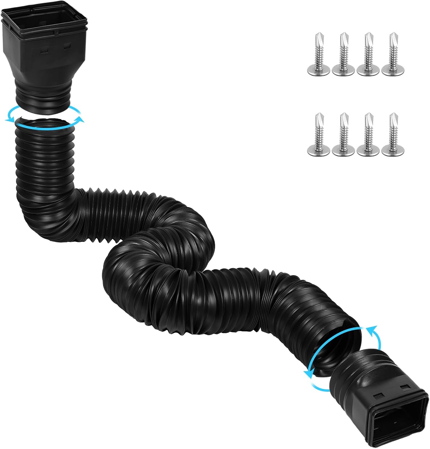 11.5ft Long Gutter Downspout Extensions Flexible, 4