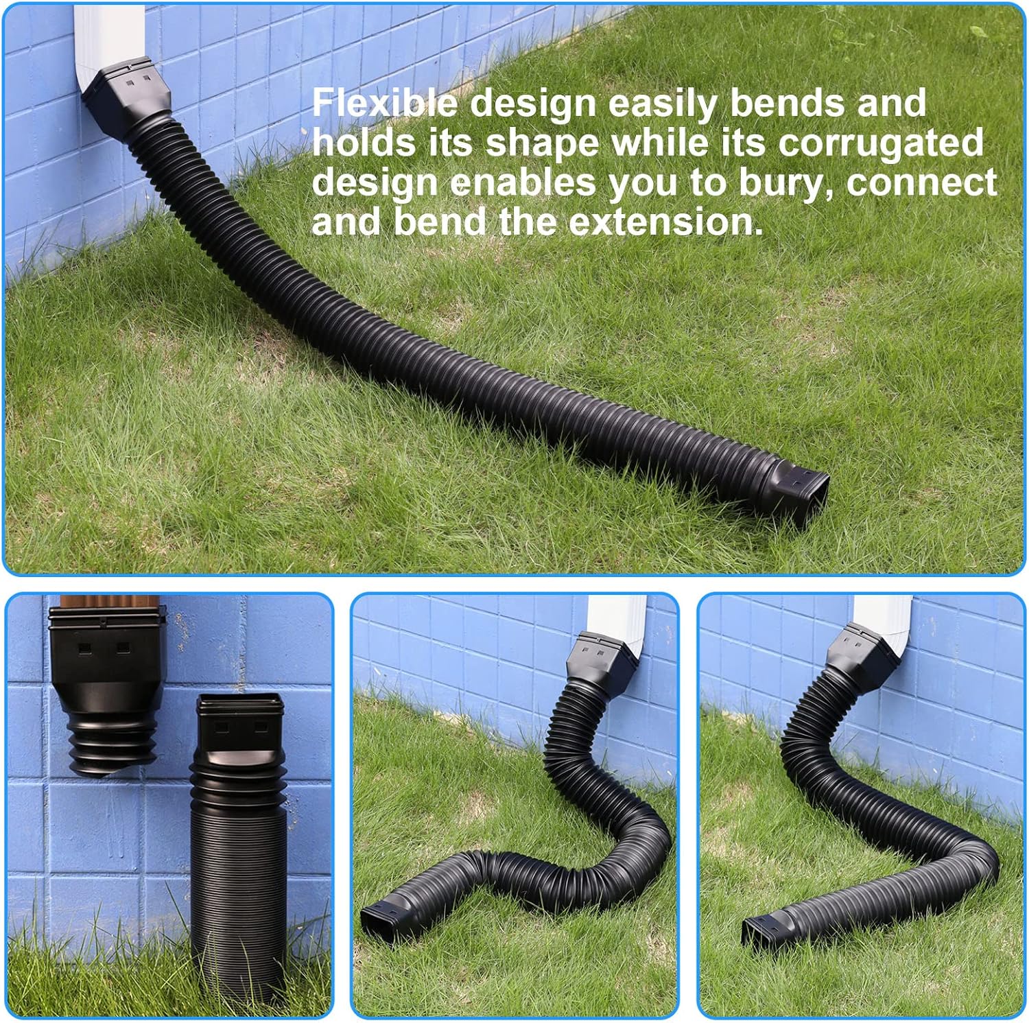 11.5ft Long Gutter Downspout Extensions Flexible, 4