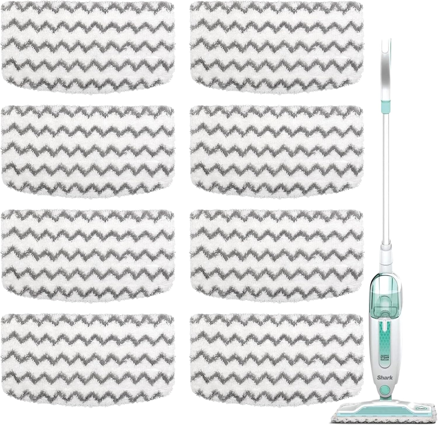 Microfiber Mop Replacement Pads Compatible with Shark Steam Mop S1000 S1000A S1000C S1000WM S1001C S2001 (8 Pack) - Image 1