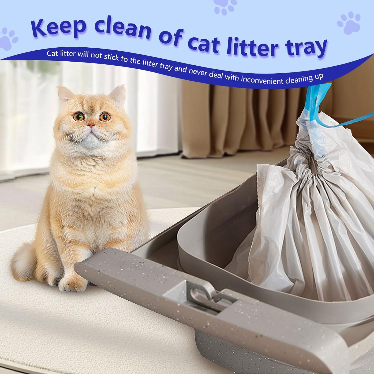 120 Count Cat Litter Box Bags for Neakasa and PetPivot Open Self-Cleaning Cat Litter Boxes, Extra Thick Heavy Duty Liners Replacement, Unscented, 27