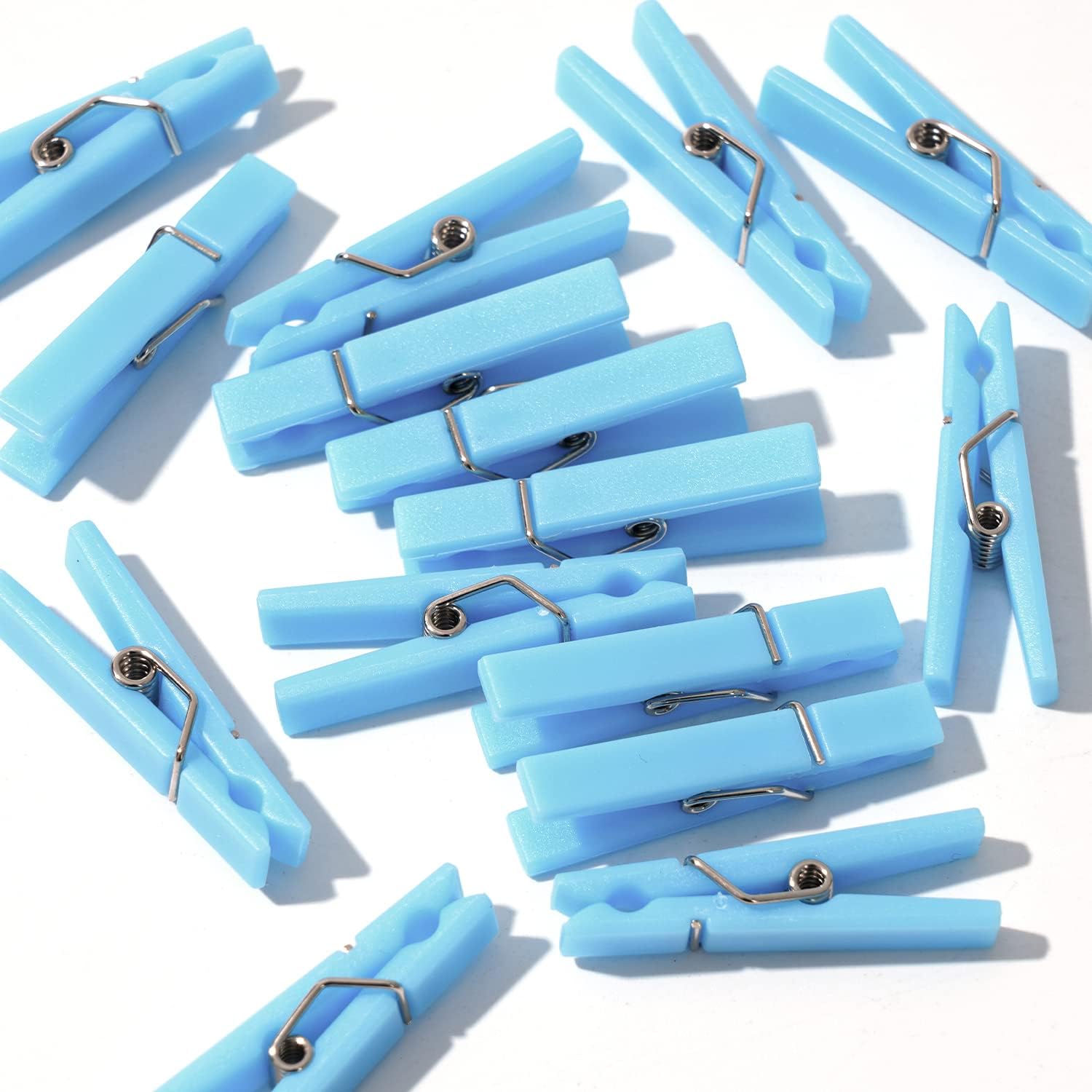 60PCS Baby Shower Clothespin Games Boy Plastic Mini Clothes Pins 1.4 inch for Party Decorations,DIY Crafts(Blue) - Image 1