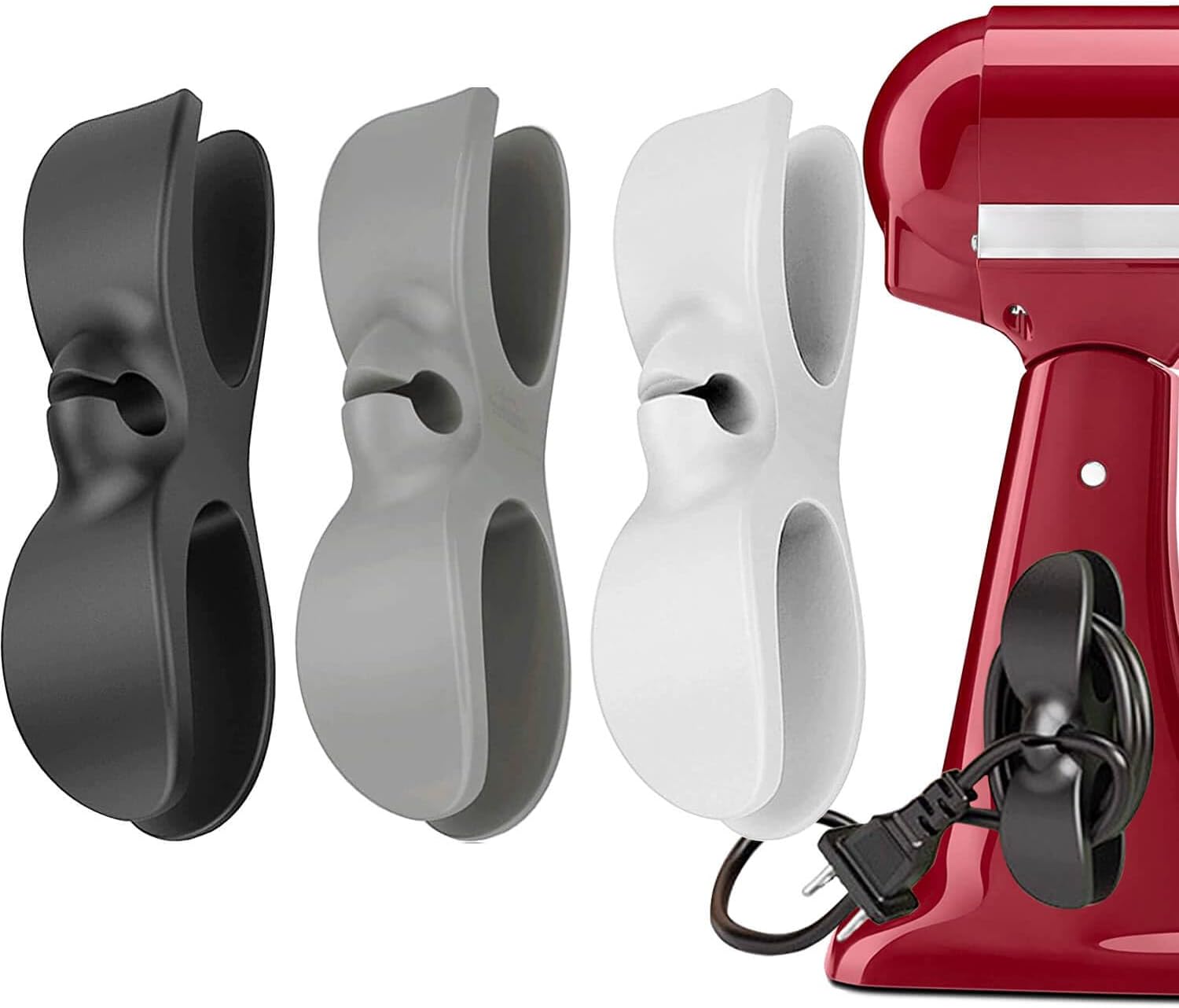 Cord Organizer for Kitchen Appliances - 3 PCS Stick On Cable Wrapper Holder Winder Keeper, Power Wire Management Wrap Hook Clip for Kitchenaid Mixer, Home Gadget Accessories - Image 1