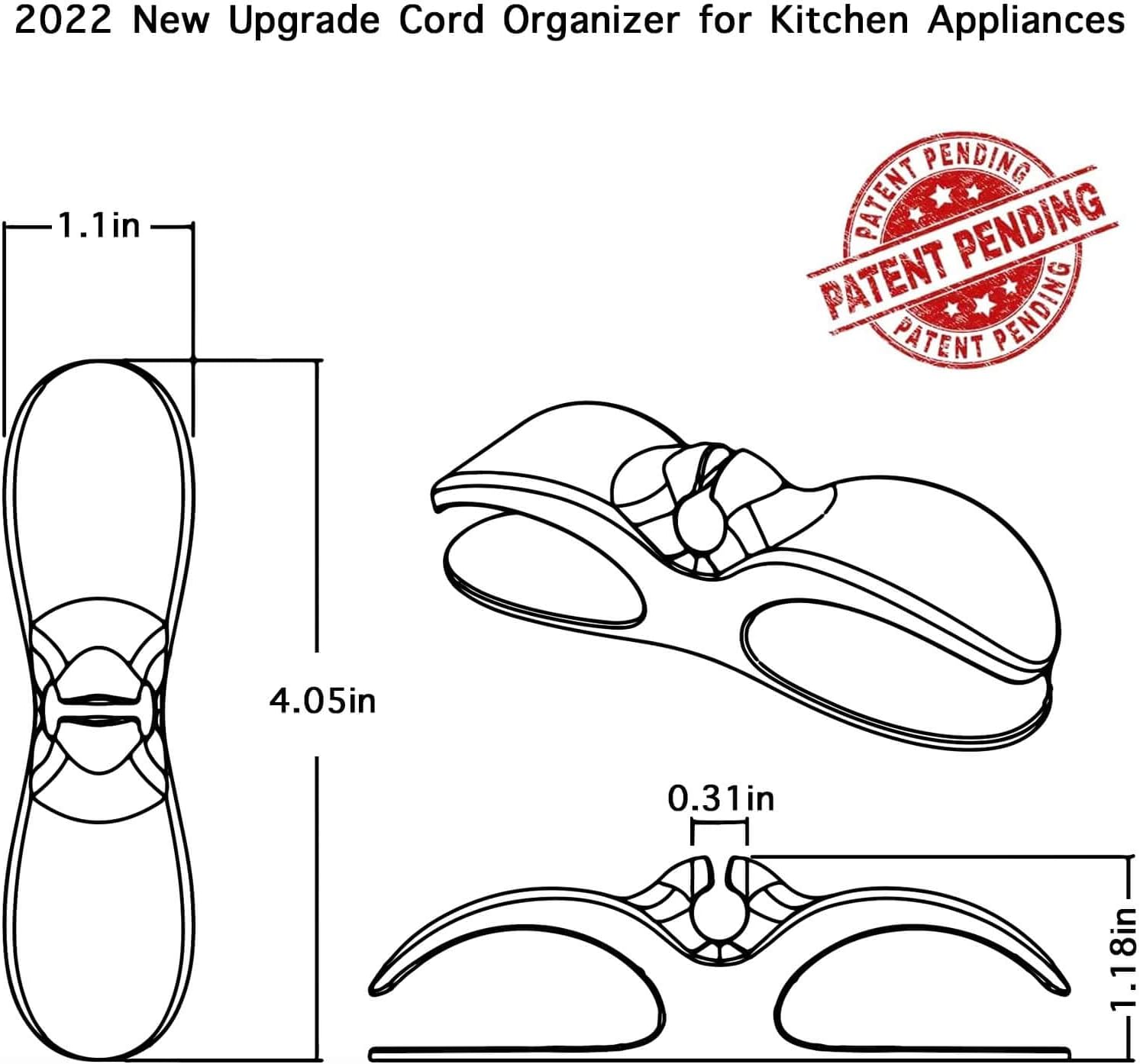 Cord Organizer for Kitchen Appliances - 3 PCS Stick On Cable Wrapper Holder Winder Keeper, Power Wire Management Wrap Hook Clip for Kitchenaid Mixer, Home Gadget Accessories - Image 6