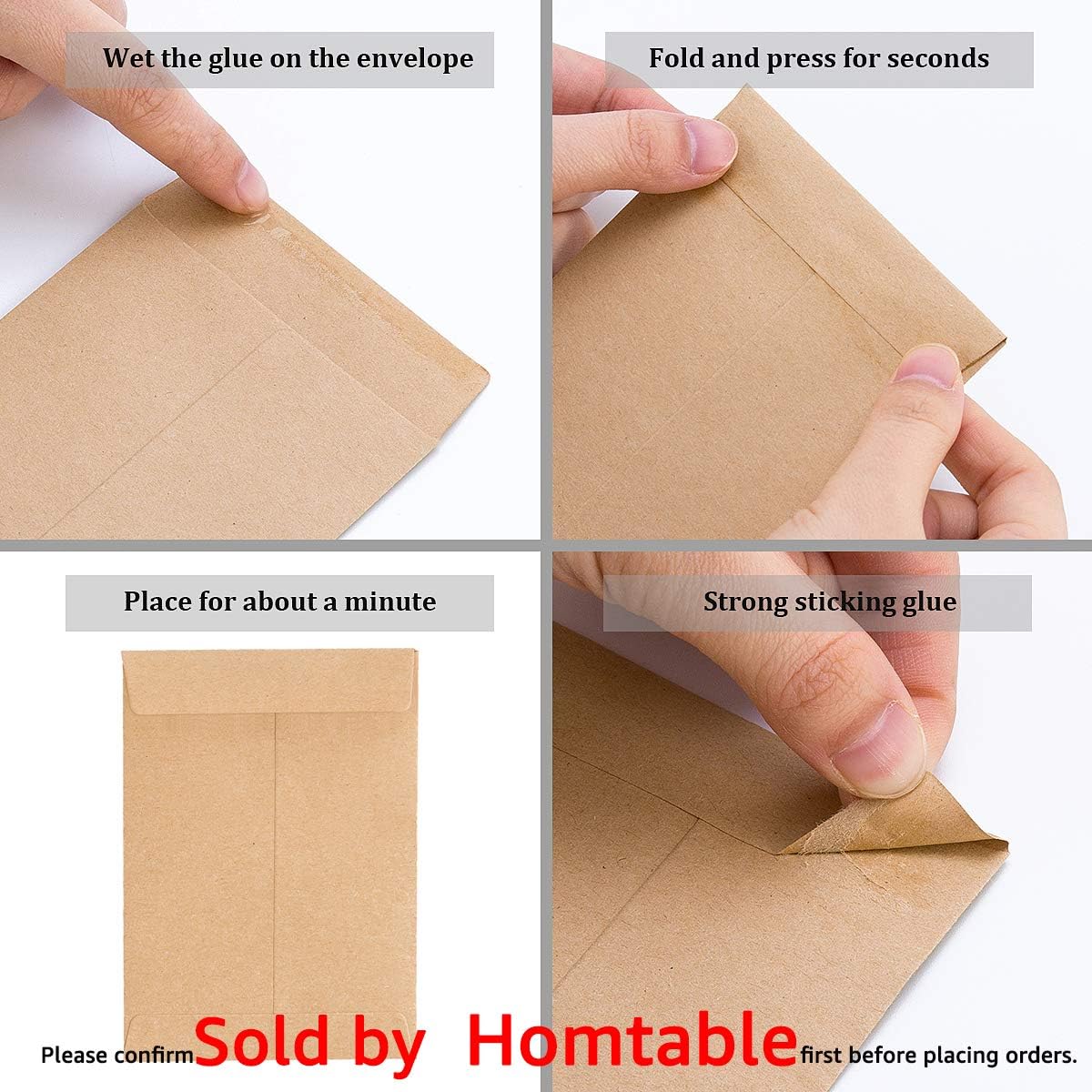 100 Pack Small Coin Envelopes Self-Adhesive Kraft Paper Seed Envelopes Mini Parts Small Items Stamps Storage Packets Envelopes for Garden, Office or Wedding Gift(2.25