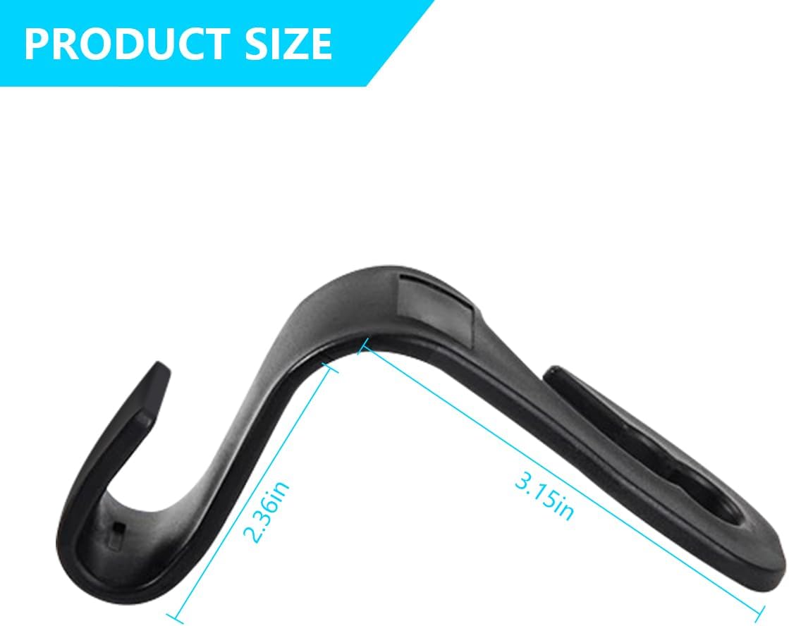2PCS Car Seat Headrest Hooks, Cute Bow Vehicle Hooks for Purses and Bags, Automotive Purse Hook Hanger Interior Decoration Accessories, Universal for SUV, Sedan, Truck (Black Line) - Image 2