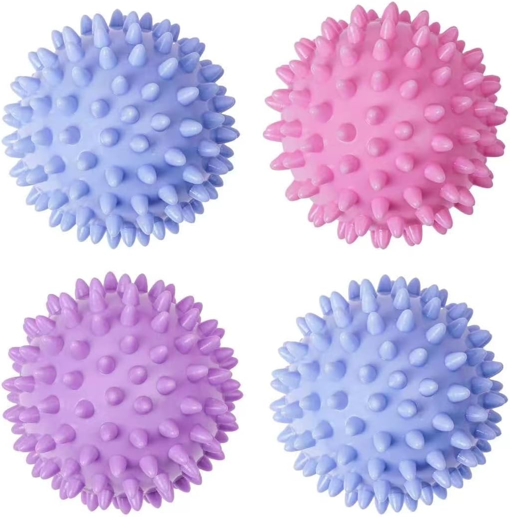 Reusable Laundry Dryer Balls - Eco Friendly Fabric Softener Alternatives Soften and Fluff Laundry Wrinkle Release(Set of 4 Random Color) - Image 1