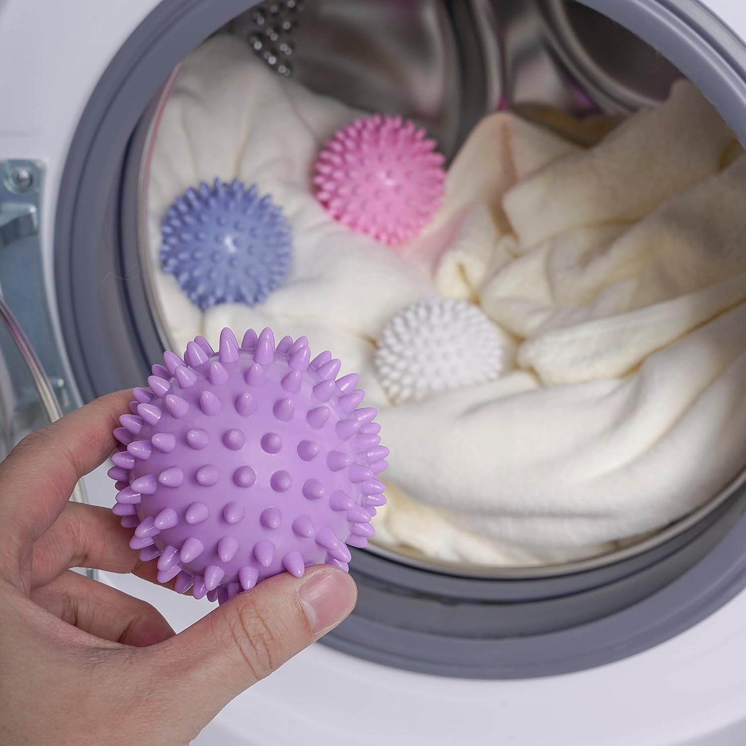 Reusable Laundry Dryer Balls - Eco Friendly Fabric Softener Alternatives Soften and Fluff Laundry Wrinkle Release(Set of 4 Random Color) - Image 4