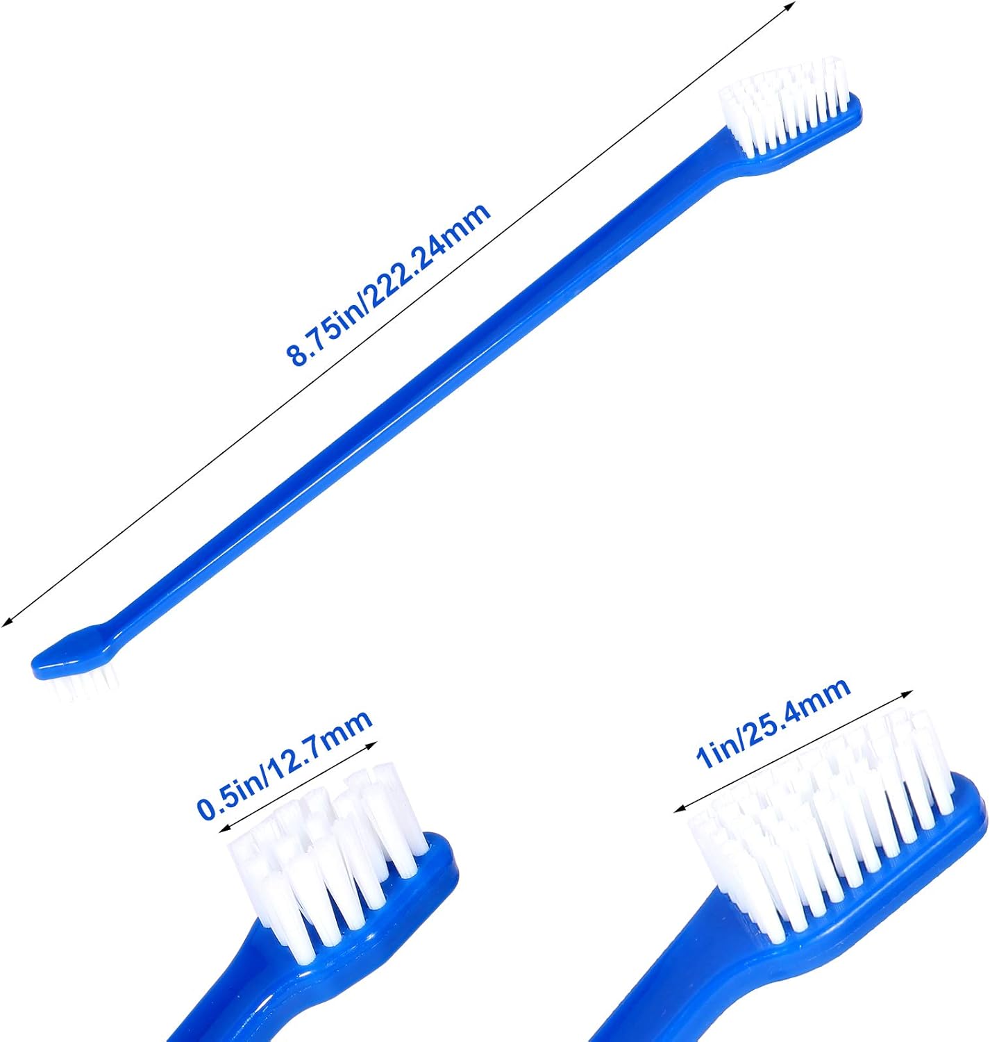 Dog Toothbrush Set of 8 - Dual Headed, Dental Hygiene Convenient Soft Toothbrush to Clean pet Teeth, Dog Tooth Brushes for Small to Large Dogs, Cats, and Most Pets, Teeth Brush in Bulk - Image 3