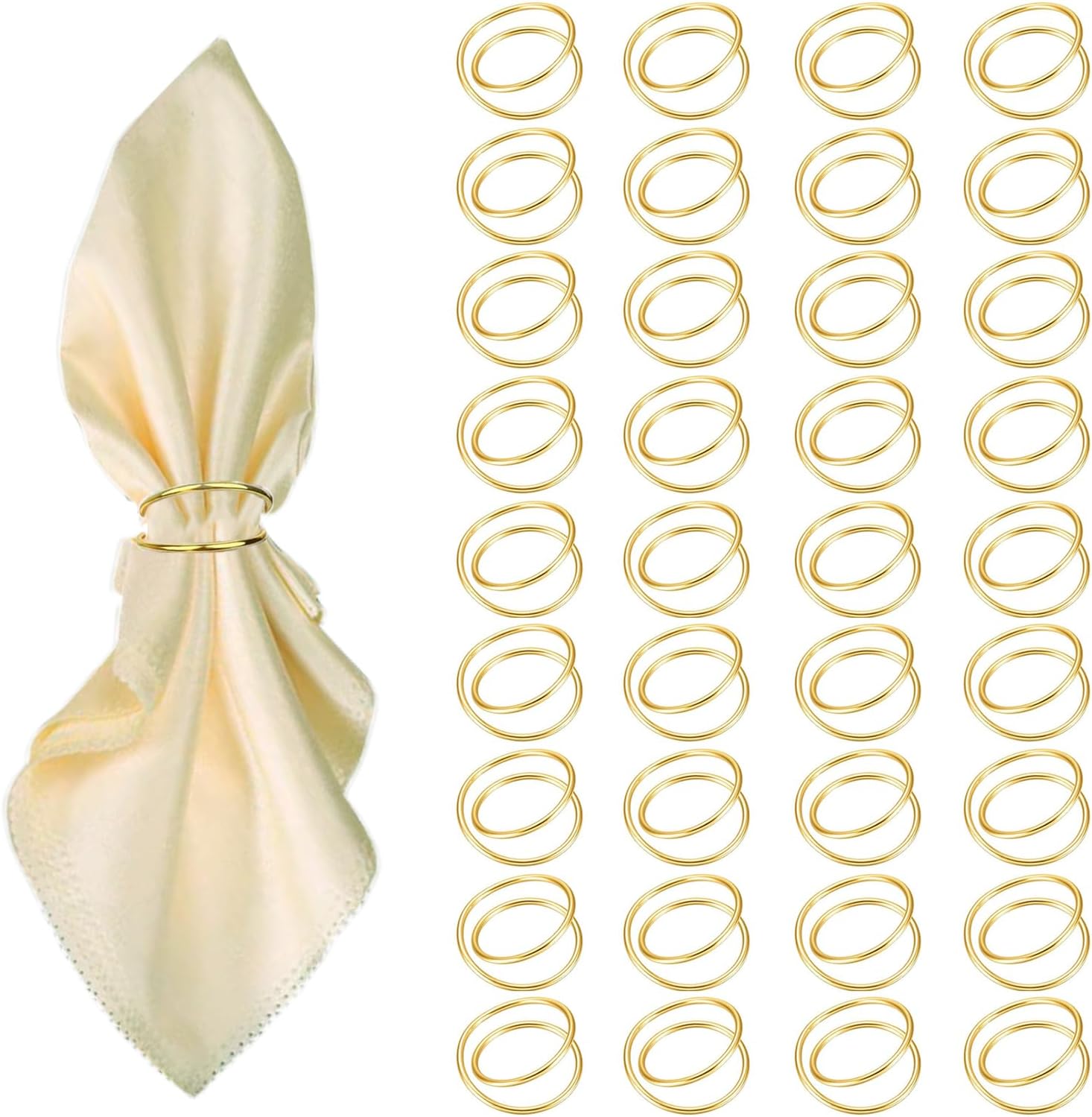 Gold Napkin Rings - 36 PCS Metal Spiral Napkin Rings(Spiral) Napkin Holders Buckles for Family Dinner, Wedding, Party,Table Decorations - Image 1