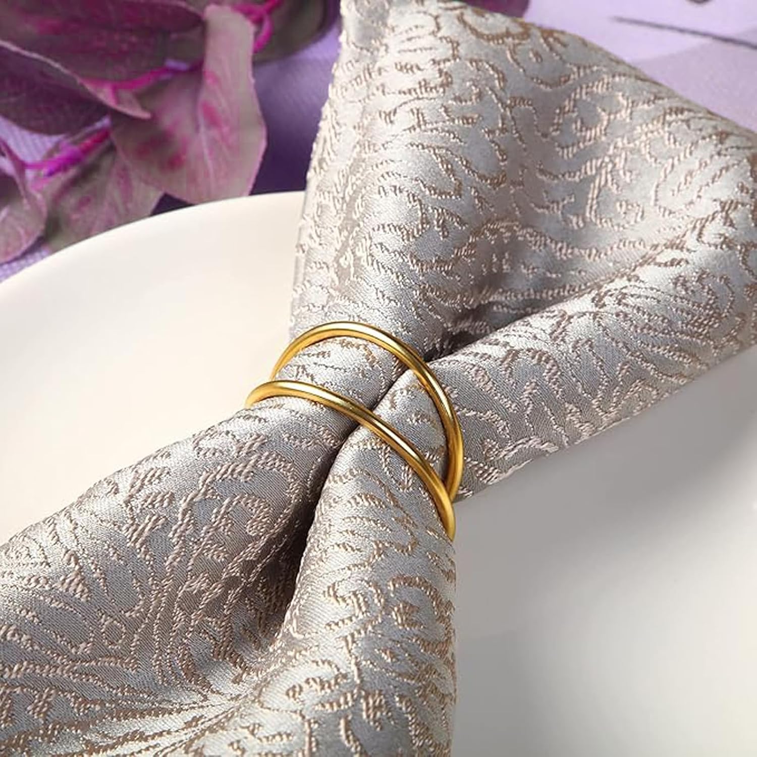 Gold Napkin Rings - 36 PCS Metal Spiral Napkin Rings(Spiral) Napkin Holders Buckles for Family Dinner, Wedding, Party,Table Decorations - Image 3