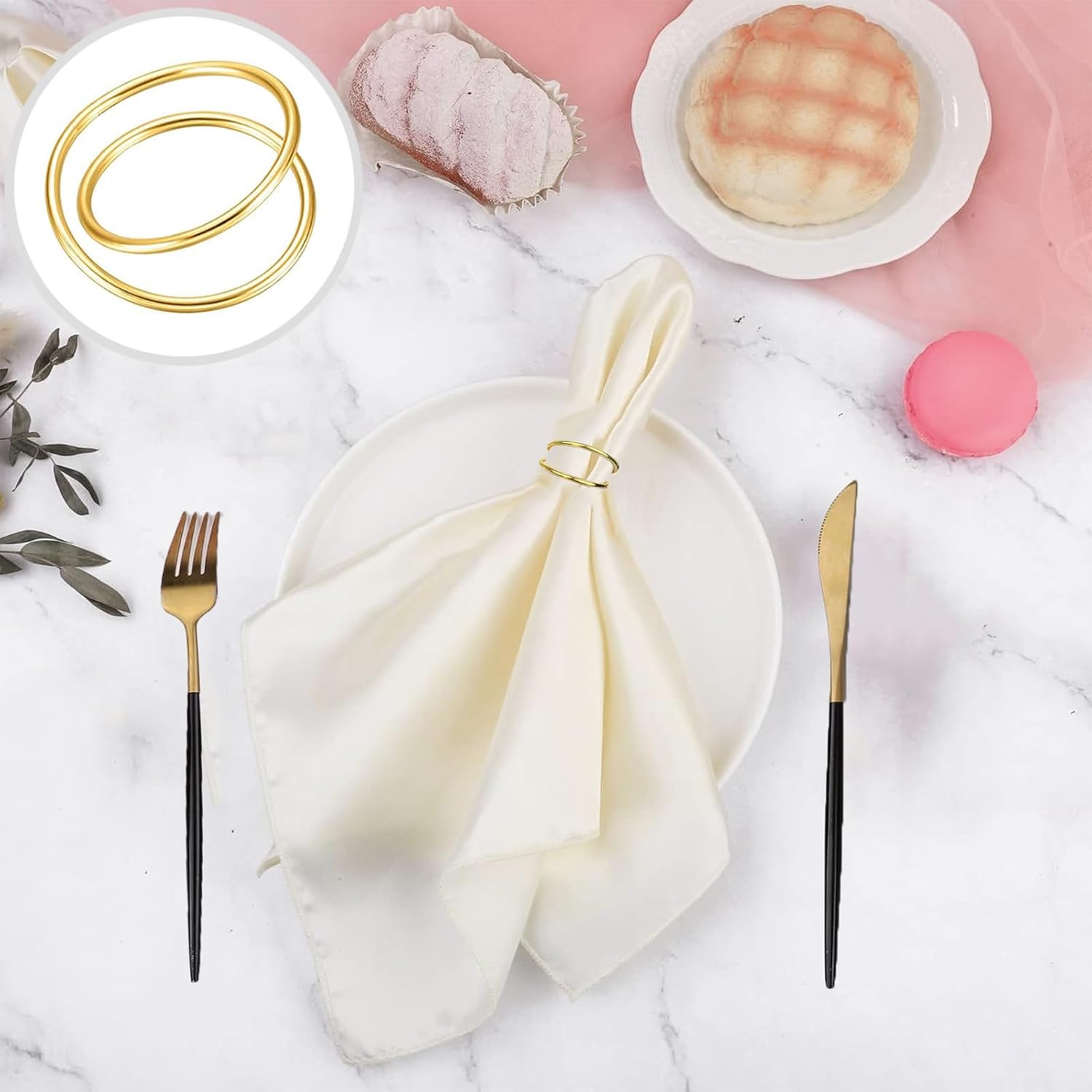 Gold Napkin Rings - 36 PCS Metal Spiral Napkin Rings(Spiral) Napkin Holders Buckles for Family Dinner, Wedding, Party,Table Decorations - Image 5