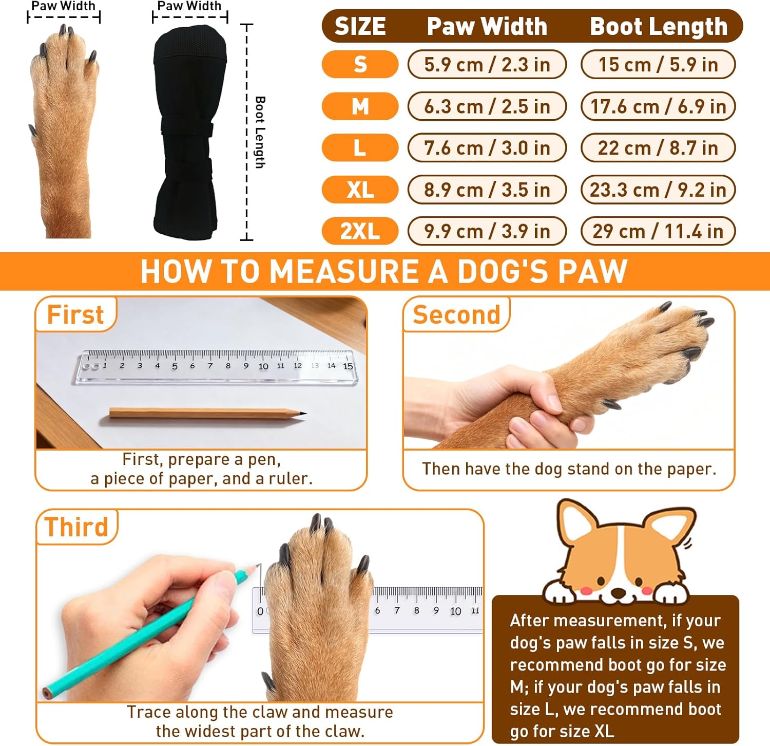 Dog Paw Wound Recovery Boot, Breathable Dog Bootie for Injured Paw, Anti-Slip Dog Shoe with Self-Adhesive Strap, Dog Paw Protector for Outdoor Walking & Keep Dogs from Licking Wounds (M) - Image 2