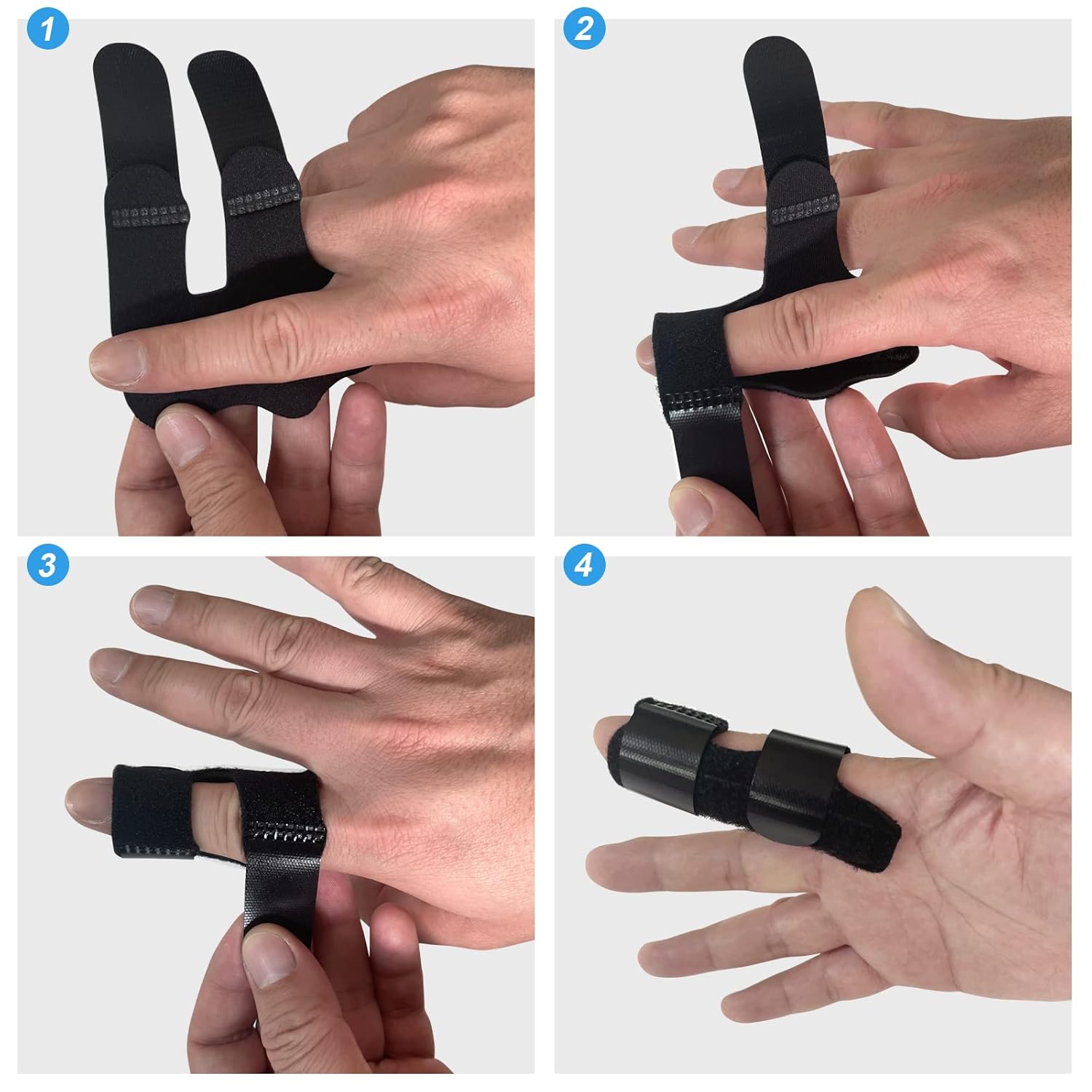 4 Pcs Trigger Finger Splints/Brace for Knuckle Immobilization,Broken Protector and Straightening Arthritis Relief,Pain Relief,Fits Index,Middle, Ring Fingers - Image 4