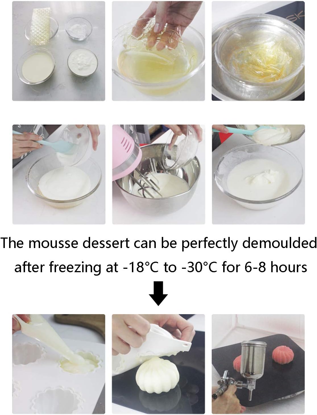Easter Egg Silicone Mold for Baking Chocolate Easter Eggs, Mousse Cake, Jello, CheeseCake, Ice Cream, Dessert, Cake Decoration Mold (8-Cavity) - Image 5