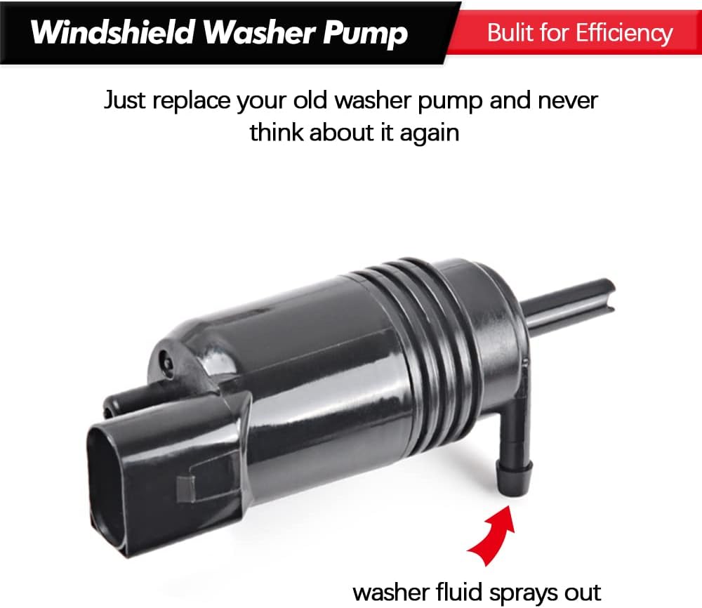 Front Windshield Washer Pump w/Grommet Replacement for Chevy Silverado 1500, 2500,3500, GMC Acadia, Sierra 1500, 2500, 3500, Cadillac CT6, XT4, XT5, Buick LaCrosse Replaces OEM 22999423, 84518407 - Image 3