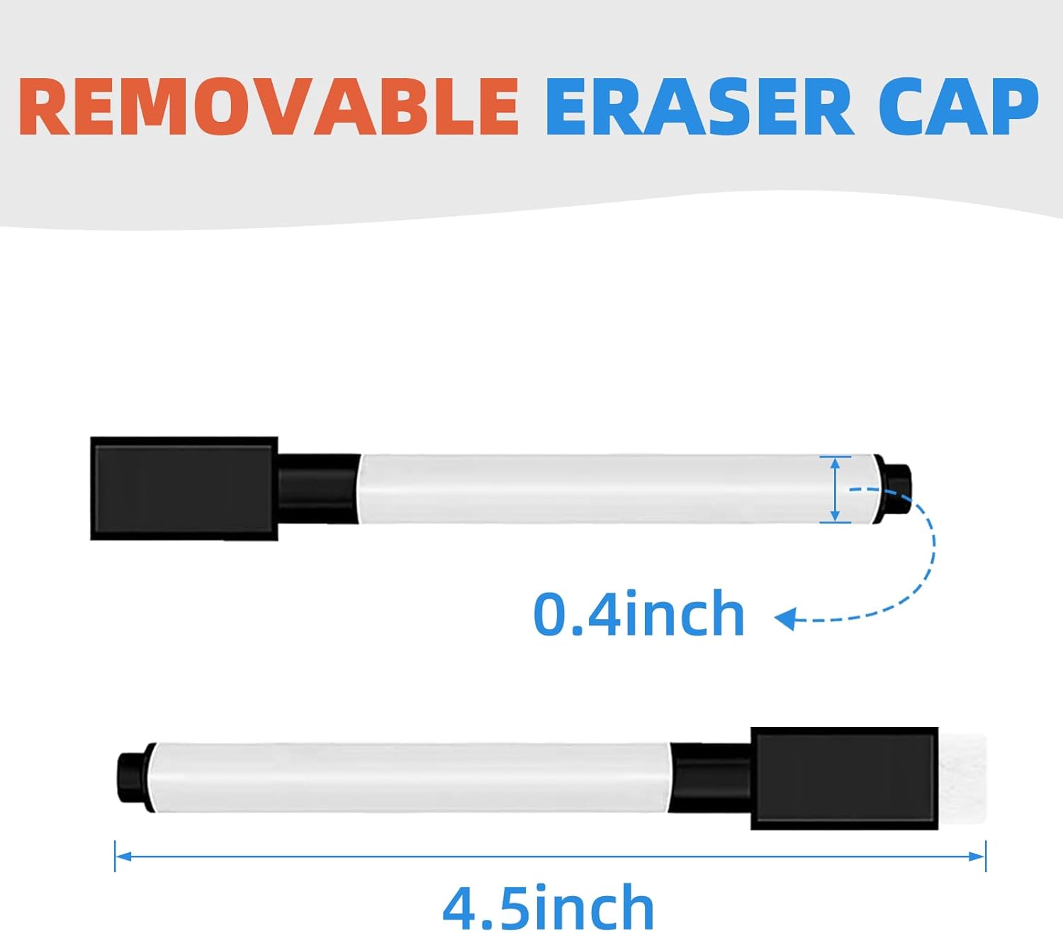 25 Pcs Black Magnetic Dry Erase Markers with Eraser Cap, White Board Mini Dry Erase Markers Bulk, Fine Point Tip Student White Board Markers for Teachers Office School Supplies - Image 2