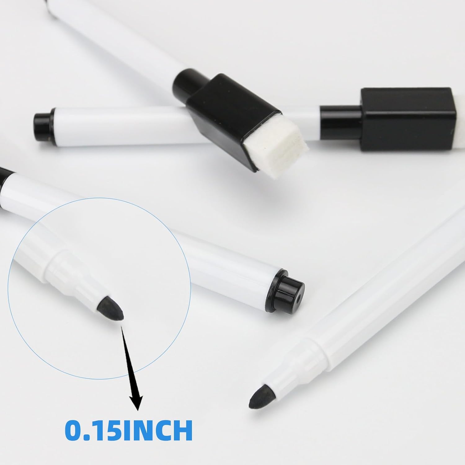 25 Pcs Black Magnetic Dry Erase Markers with Eraser Cap, White Board Mini Dry Erase Markers Bulk, Fine Point Tip Student White Board Markers for Teachers Office School Supplies - Image 3