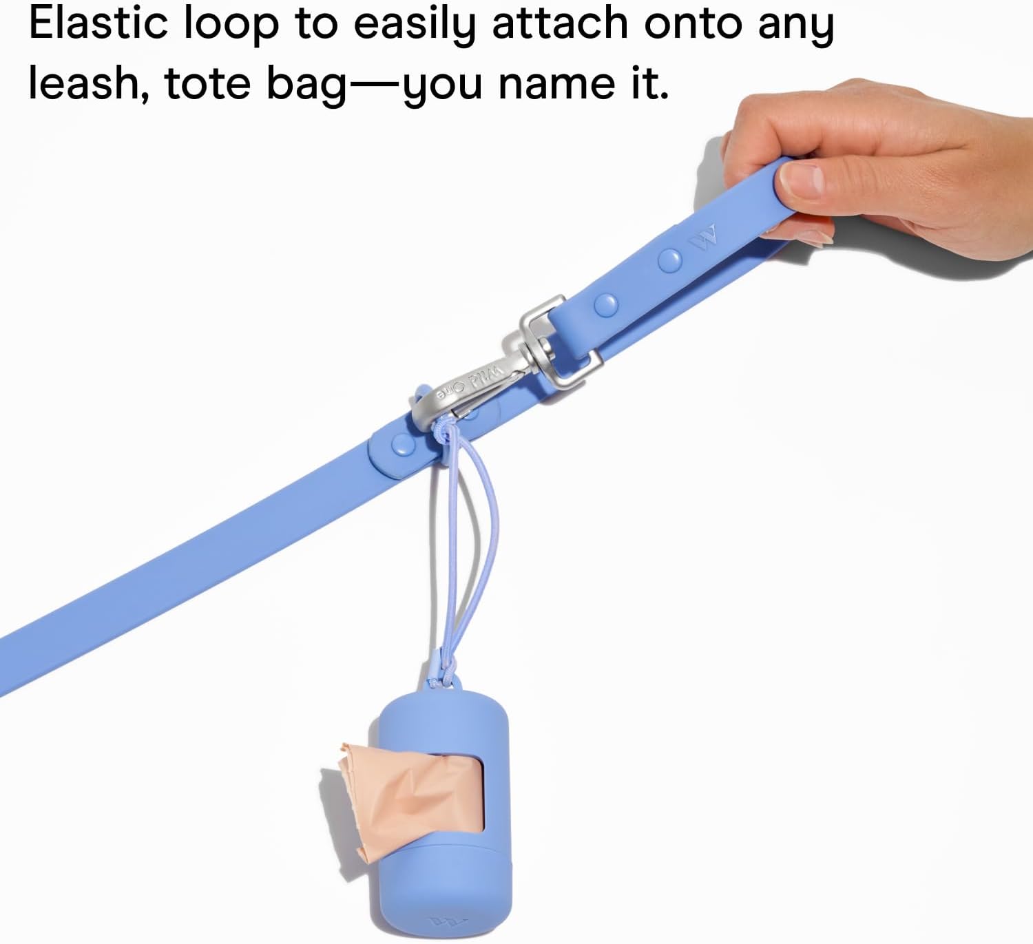 Dog Poop Bag Holder and Dispenser with Leash Attachment, Leak Proof, Easy Twist Top for Refills, Includes 1 Roll Poop Bags, Navy - Image 3