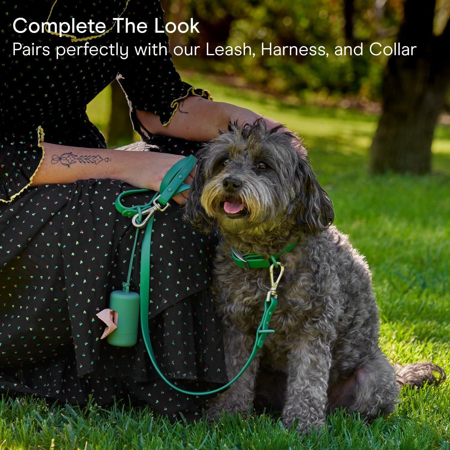 Dog Poop Bag Holder and Dispenser with Leash Attachment, Leak Proof, Easy Twist Top for Refills, Includes 1 Roll Poop Bags, Navy - Image 7