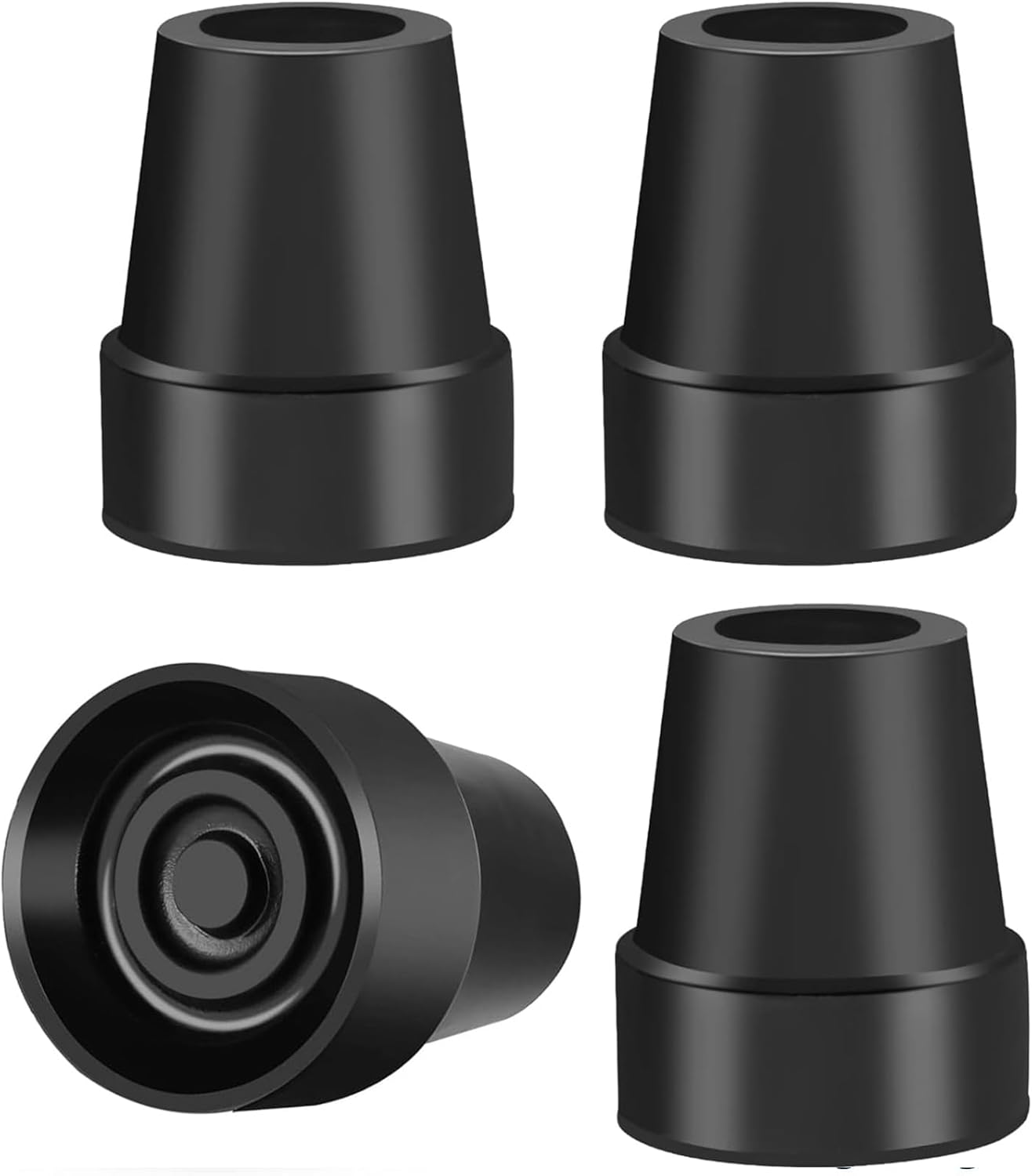 4Pcs Cane Tips 3/4 Inch Heavy Duty Rubber Cane Tips, Anti Slip Replacement Rubber Tips for Canes, Walking Sticks - Image 1
